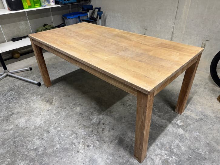 Teak tafel 180x90, Ophalen, Gebruikt