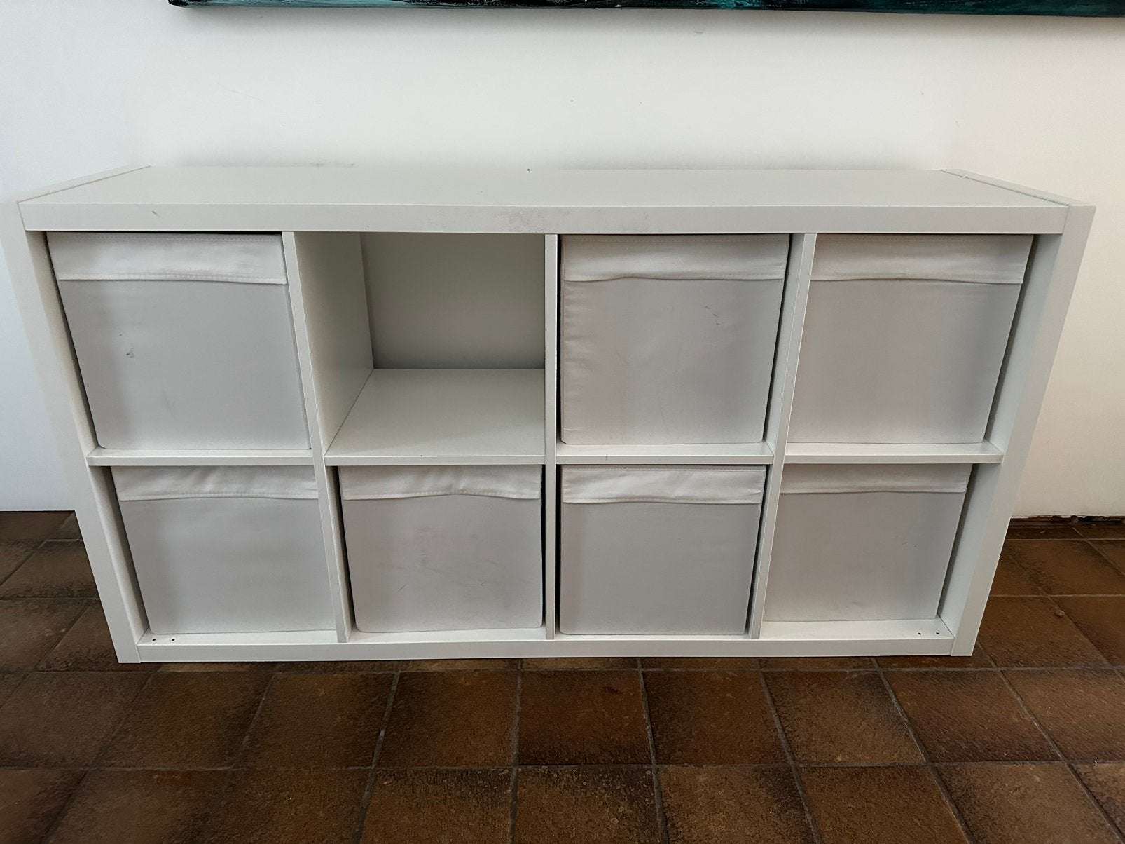 Kallax ikea + 8 witte bakken, Ophalen, Zo goed als nieuw