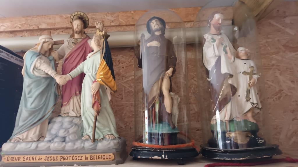 2 glazen stolpen 50 h met de 3 beelden, Ophalen