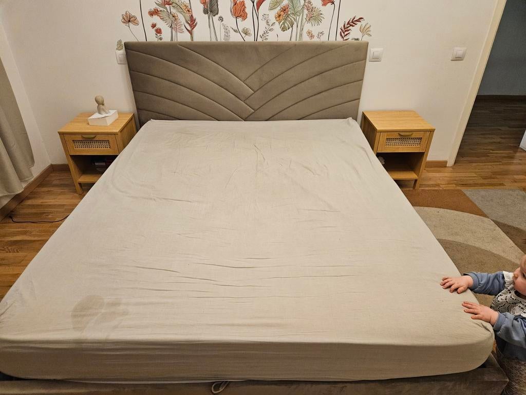 Lit deux place, Enlèvement, 200 cm, Sommier