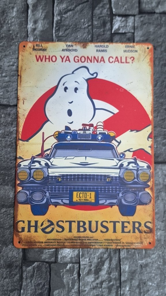 plaque métal de décoration Ghostbusters, Neuf, 30 cm, Autres styles, Enlèvement ou Envoi