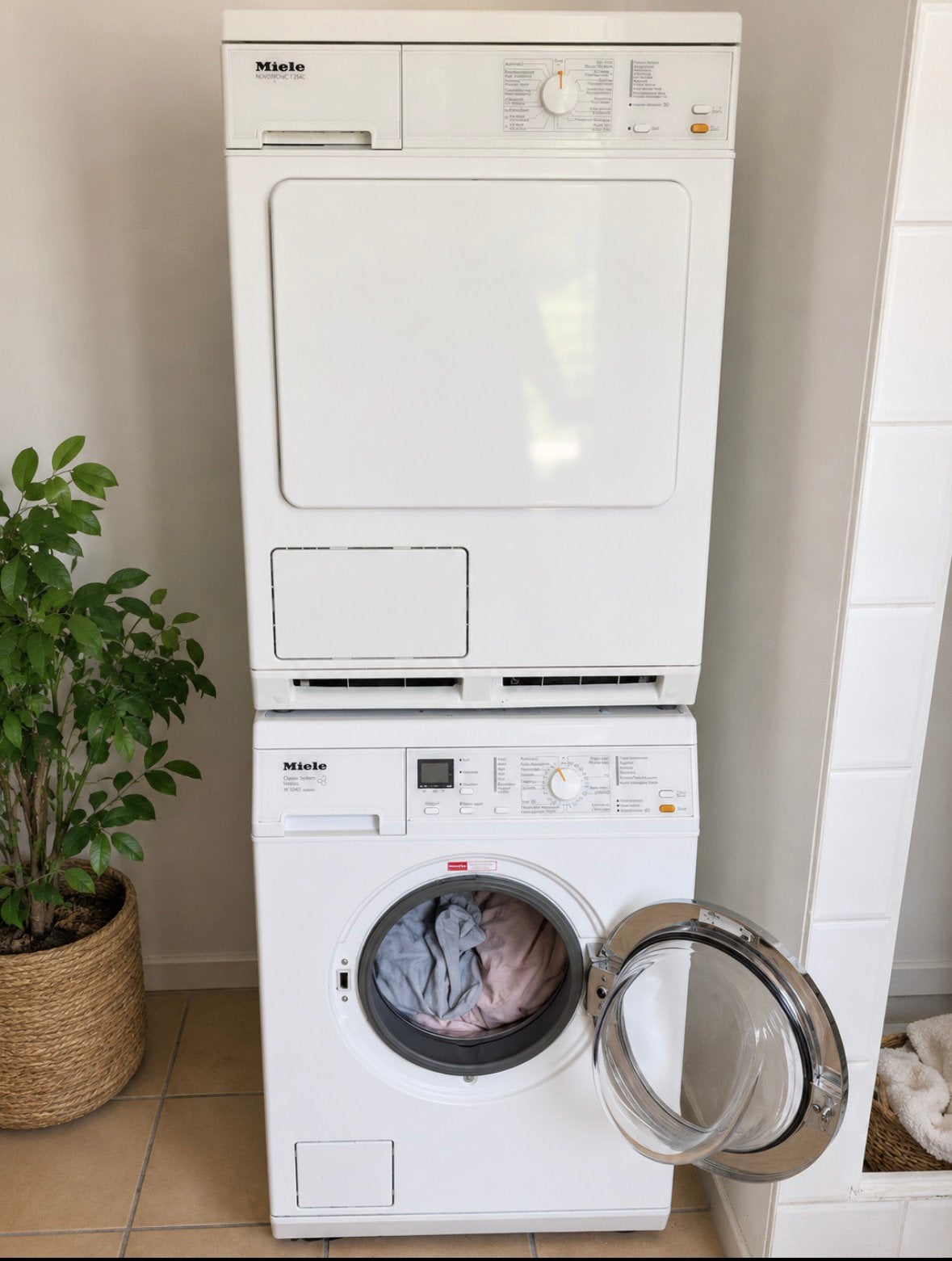 Te koop was en droogmachine miele, Ophalen, Gebruikt