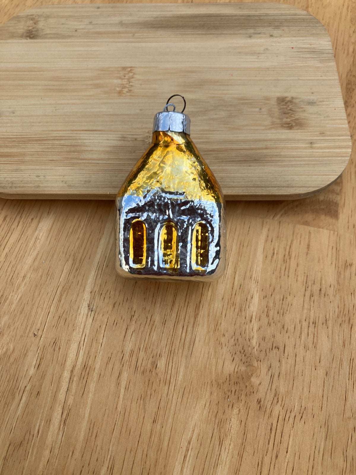 Vintage kerstbal huisje, Ophalen, Gebruikt