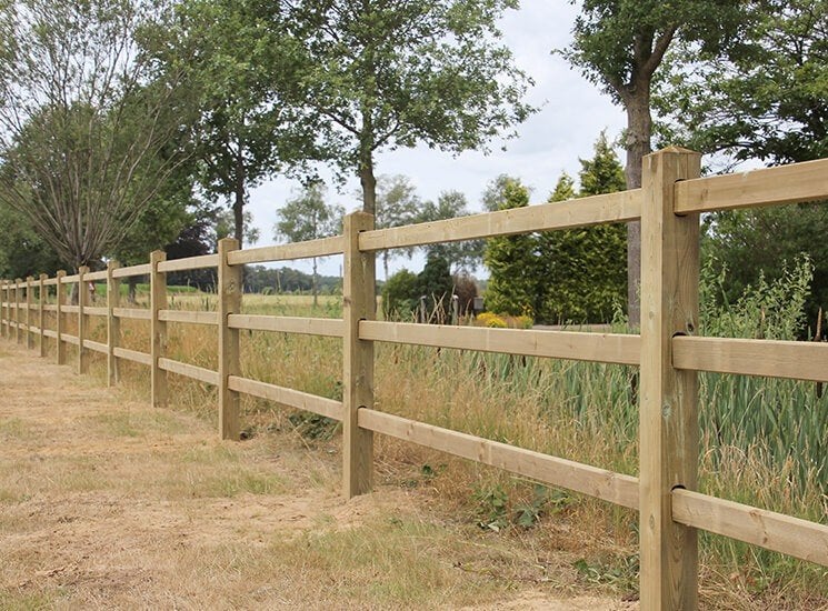 13. Houten omheining | tuinomheining | afrastering, Animaux & Accessoires, Box & Pâturages, Pâturage, 4 chevaux ou poneys ou plus