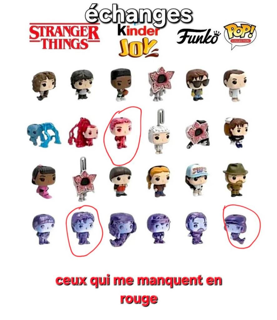 Kinder joy figurines stranger things échange, Enlèvement ou Envoi