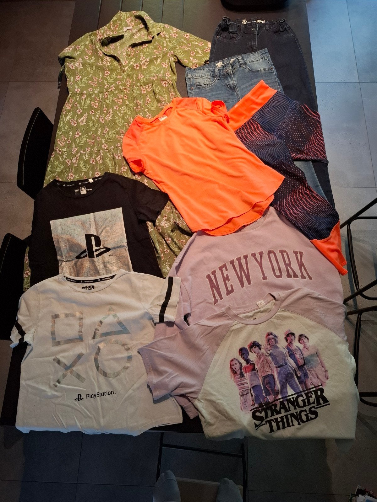 Lot de 8 vêtements fille 10-11 ans / 146cm. voir description, Ophalen, Gedragen, Overige maten