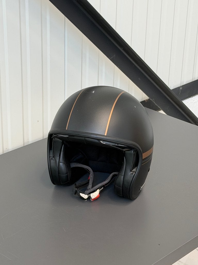 HJC V30 jethelm motorhelm Equinox mat zwart antraciet goud, Motoren, XS, Heren, Ophalen of Verzenden, Tweedehands