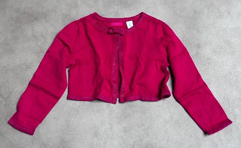 Donkerroze cache-cœur - 3 jaar, Kinderen en Baby's, Kinderkleding | Maat 98, Okaïdi, Meisje, Trui of Vest, Ophalen of Verzenden