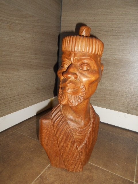 Statue en bois - Homme africain, Antiquités & Art, Bois, Enlèvement ou Envoi, Fait main, Homme