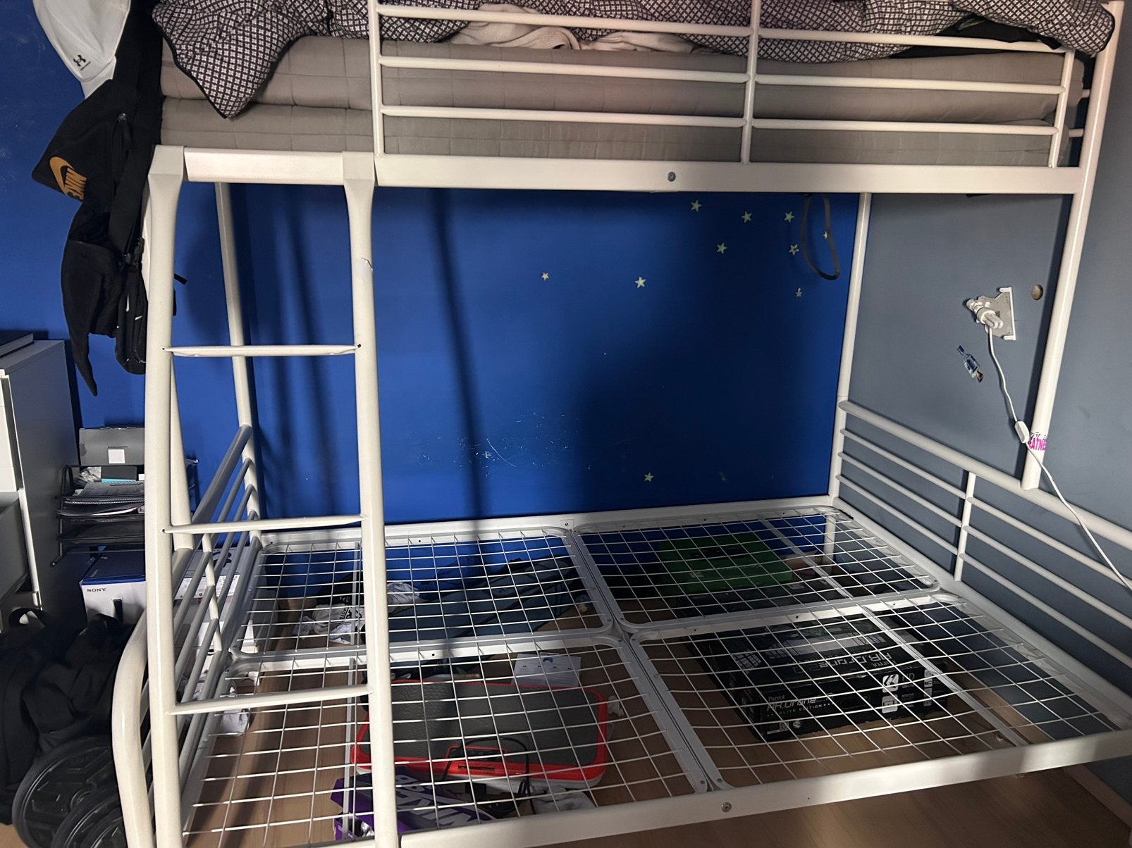3 persoons stapelbed metaal, Huis en Inrichting, Slaapkamer | Stapelbedden en Hoogslapers, Ophalen, Gebruikt, Stapelbed