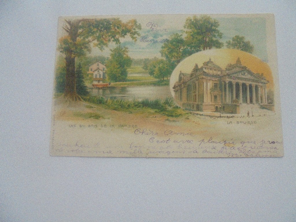 bruxelles- lac du bois de lacambre et la bourse, Envoi, Avant 1920, Affranchie, Bruxelles (Capitale)