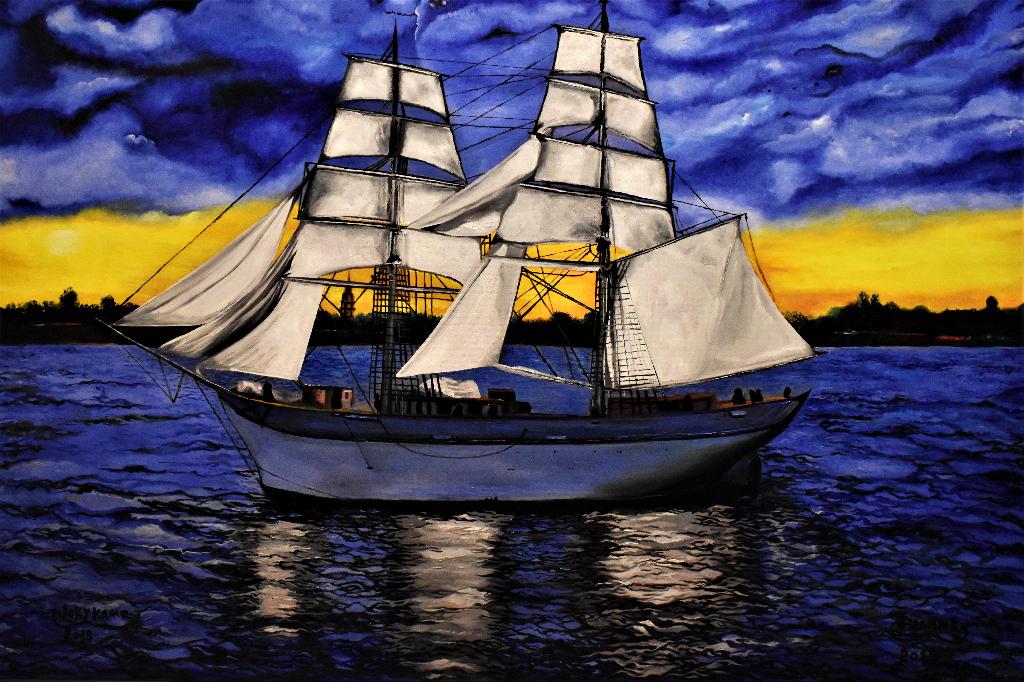 Peinture de bateau blanc, par Joky Kamo 2019, Enlèvement