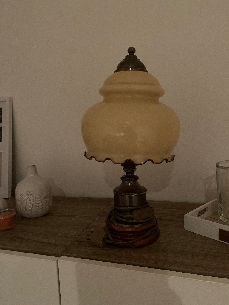 Tafellamp, Ophalen, Zo goed als nieuw, Glas, Met stekker