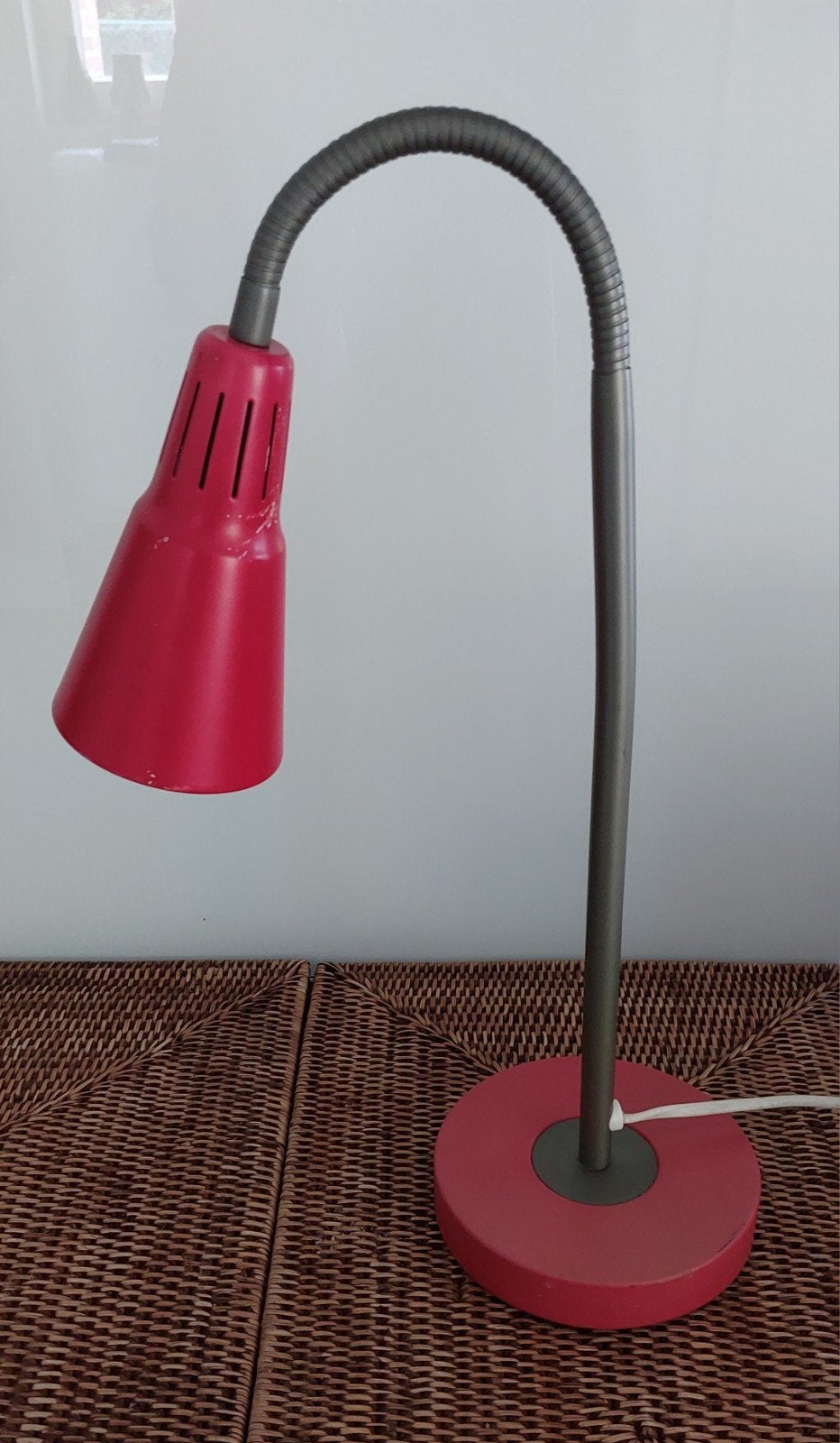 Vintage IKEA Kvart bureaulamp (Rood) – Design: M. Hagberg, Ophalen, Bureaulamp, Rood, IKEA