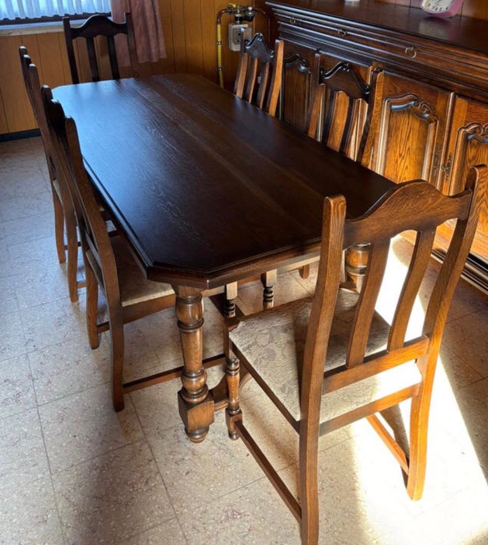 Tafel met 6 stoelen, Ophalen, Zo goed als nieuw