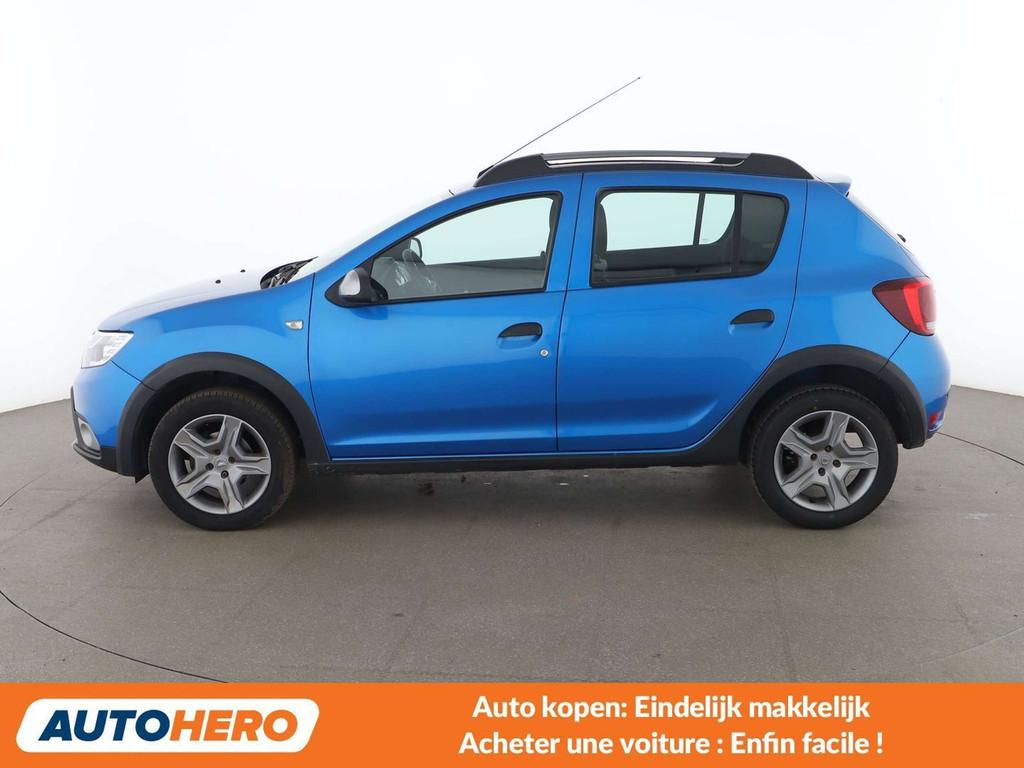 Dacia Sandero 0.9 TCe Stepway Prestige (bj 2017, automaat), Auto's, 898 cc, Stof, Gebruikt, Blauw