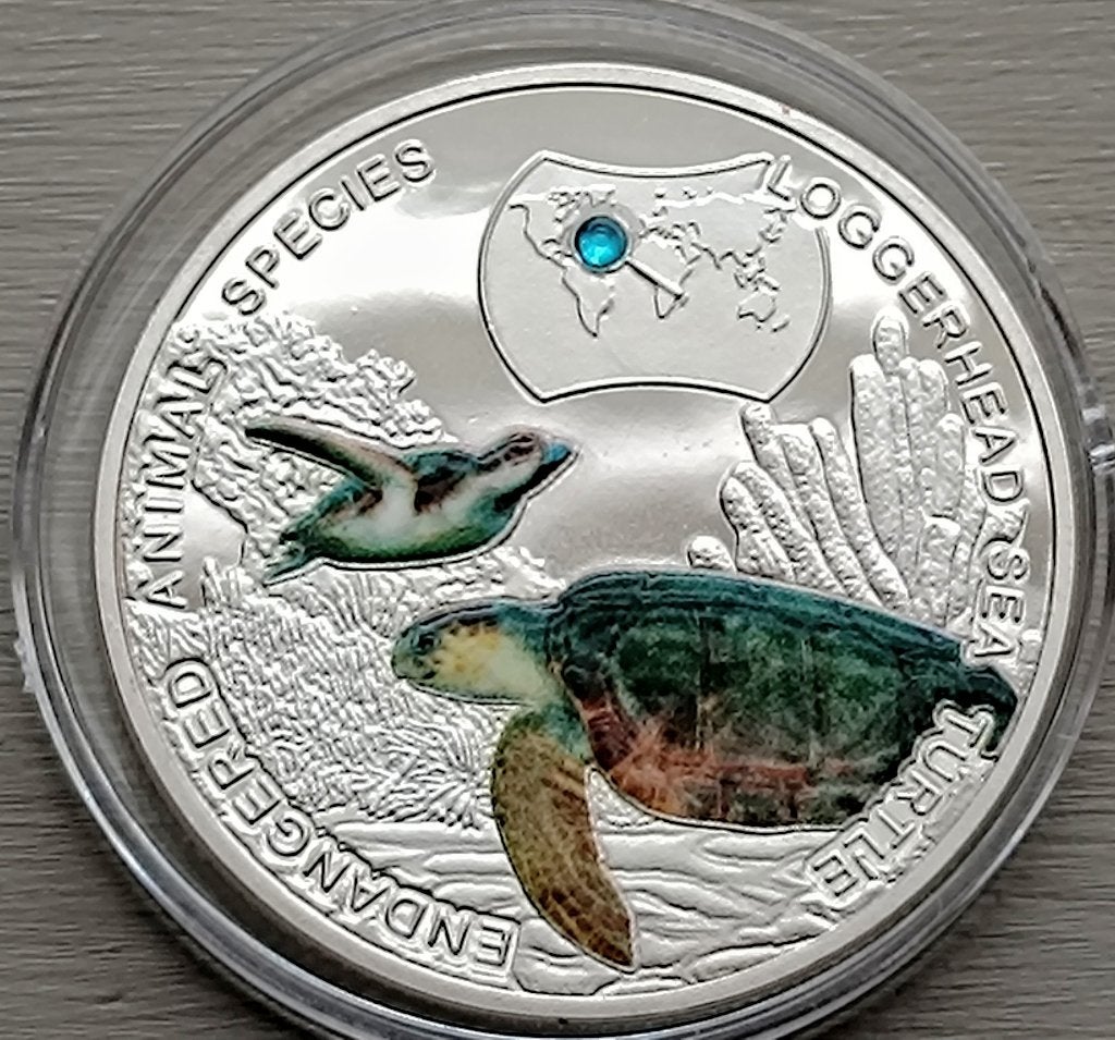 munt Zambia 1000 kwacha 2014:schildpad:Zilver gepl. Cu-Ni,, Postzegels en Munten, Ophalen of Verzenden, Zambia, Zilver