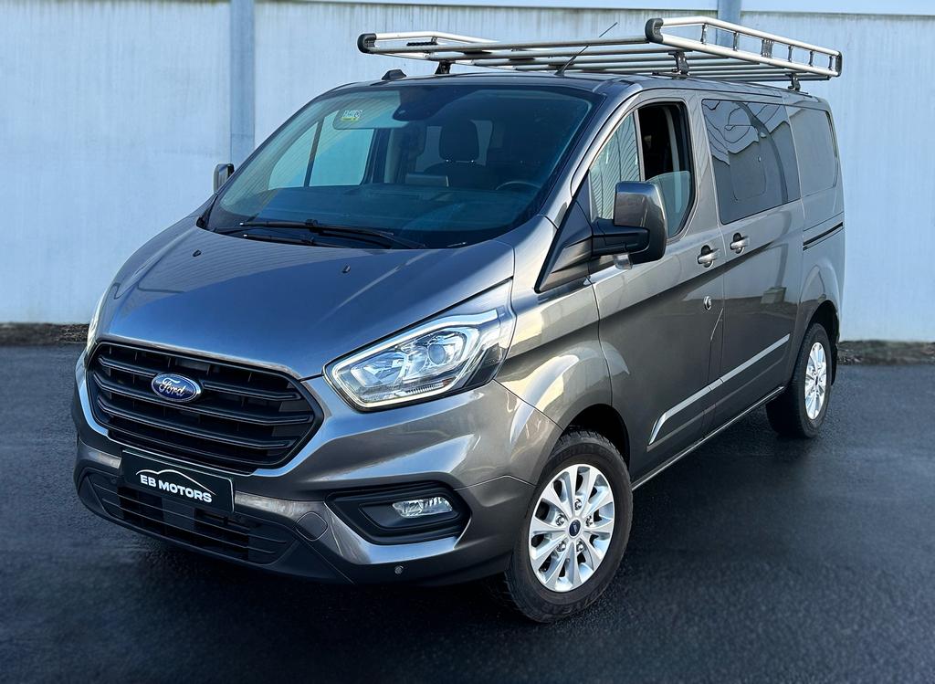 Ford transit custom 5zit dubbele cabine - garantie onderhoud, Auto's, Bestelwagens en Lichte vracht, Bedrijf, ABS, Adaptieve lichten