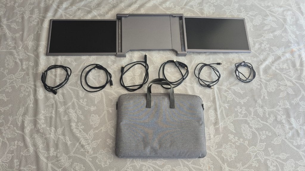 Draagbare dubbele monitor + Zak, Computers en Software, Ophalen, 2 x 14 inch, IPS, HDMI