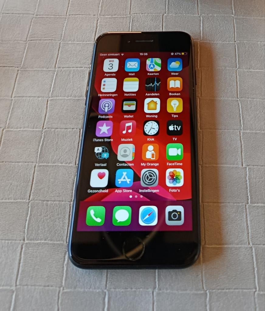 IPHONE 7  128 GB MET OORTJES, Telecommunicatie, Mobiele telefoons | Apple iPhone, Ophalen, 128 GB, Zwart, Zo goed als nieuw