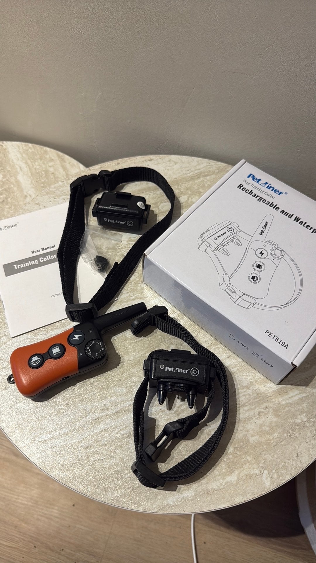 2 x waterproof and rechargeable beeping - vibrating Ecollar, Dieren en Toebehoren, Ophalen of Verzenden, Zo goed als nieuw