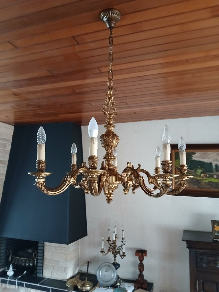 luster, Maison & Meubles, Lampes | Lustres, Enlèvement, Utilisé, Métal