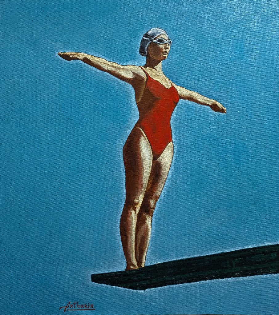 « Je vais le faire ! ! !... » Peinture, Antiquités & Art, Art | Peinture | Moderne, Textile, Peinture à l'huile, Figures, Certificat d'authenticité