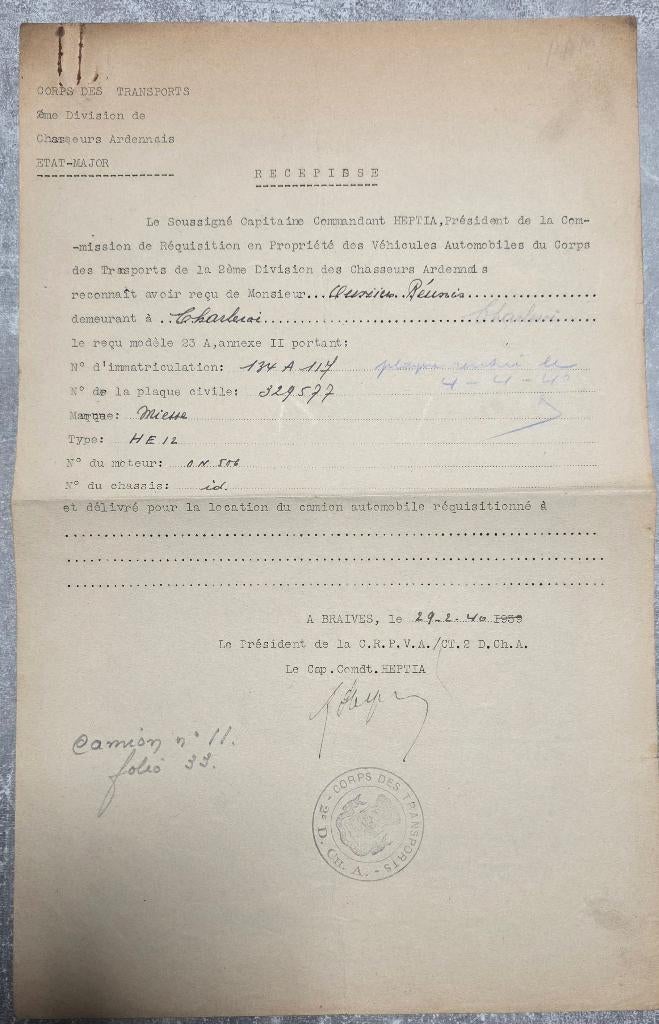 Militaria+Chasseurs Ardennais+État Major+Brasserie, Collections, Objets militaires | Général, Autres, Enlèvement
