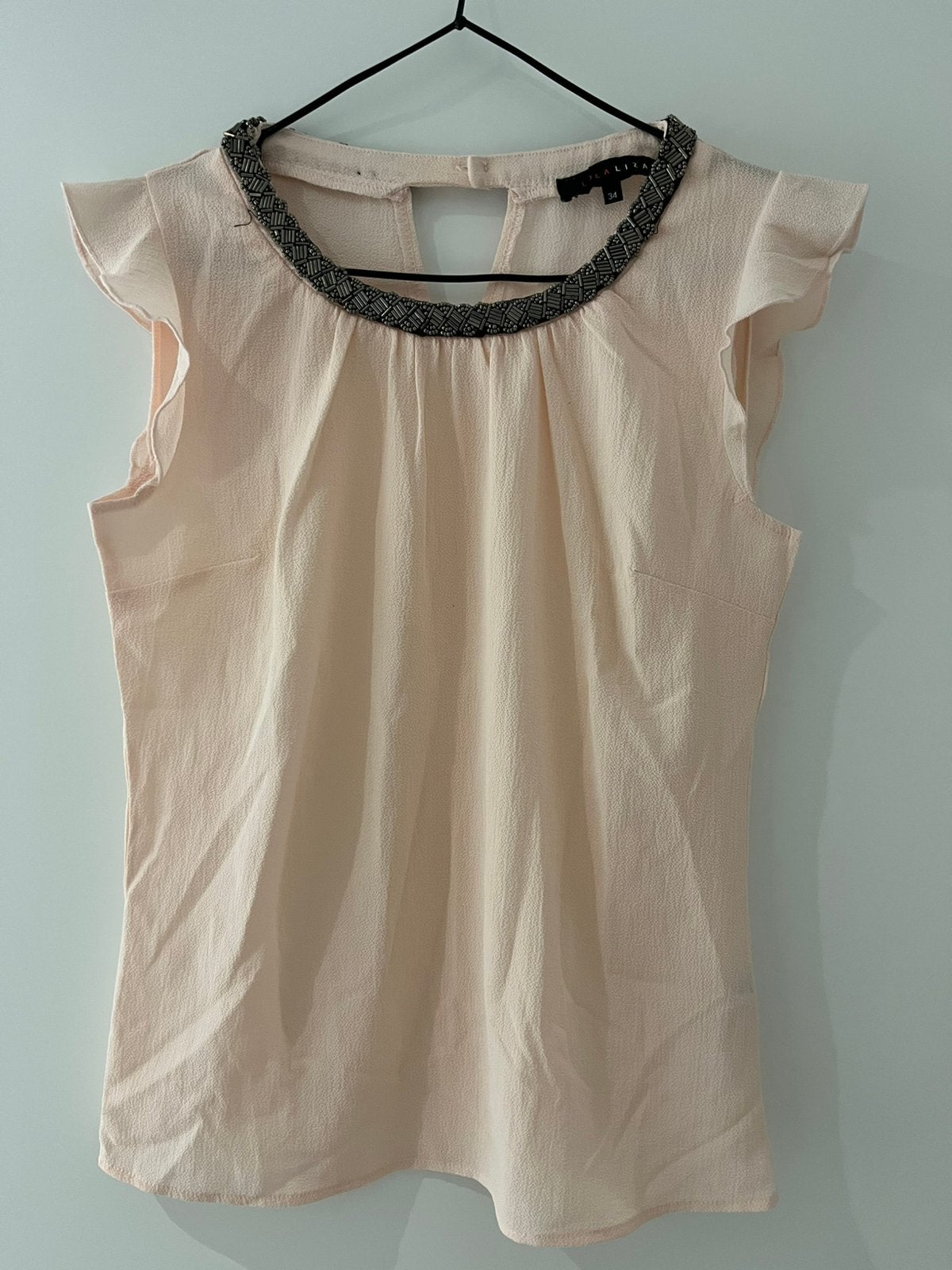 LolaLiza mouwloze top poederroze met kraagdetail (maat 34), Kleding | Dames, Ophalen of Verzenden, Zo goed als nieuw, Roze, Zonder mouw