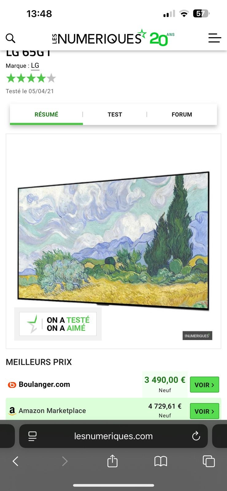 LG OLED65G1 (muurframe-effect) met GOVEE (sfeerlicht), Ophalen, Gebruikt, OLED, LG