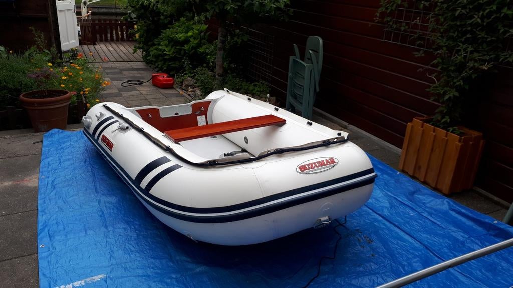 Polyester  boot SUZUMAR 4m +suzuki  6pk gebruik als bijboot, Watersport en Boten, Ophalen, Minder dan 10 pk, Tot 6 meter, Buitenboordmotor