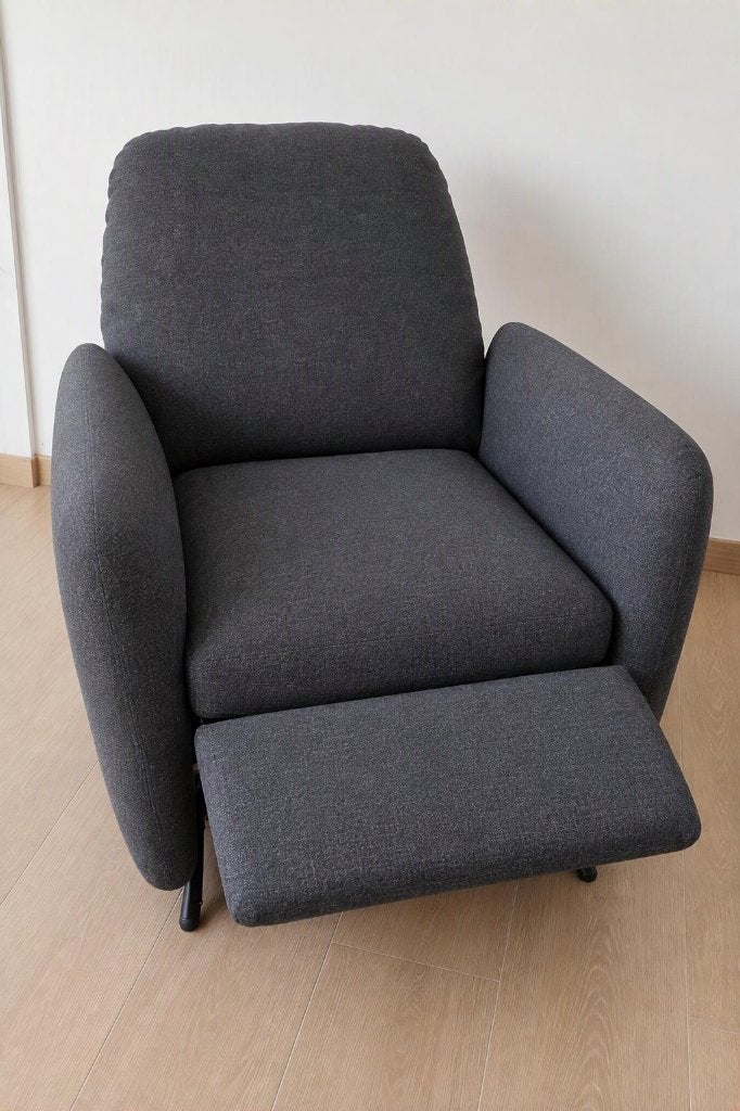 IKEA EKOLSUND relaxfauteuil donkergrijs, in nieuwstaat, Huis en Inrichting, Ophalen, 75 tot 100 cm, Zo goed als nieuw, Metaal