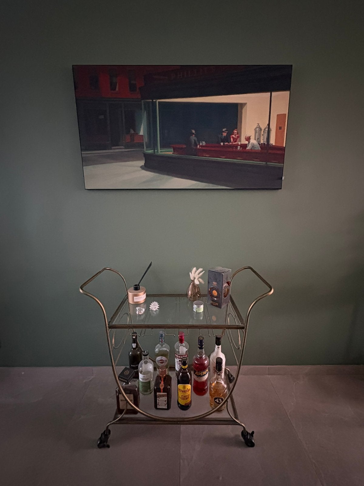 Barkastje op wielen in goud&glas, Ophalen, Zo goed als nieuw