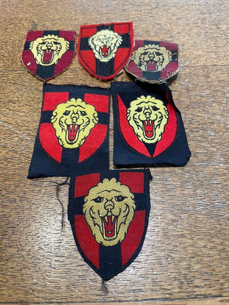 Écussons de manche de la 1re division d'infanterie belge ABL, Envoi, Armée de terre, Emblème ou Badge