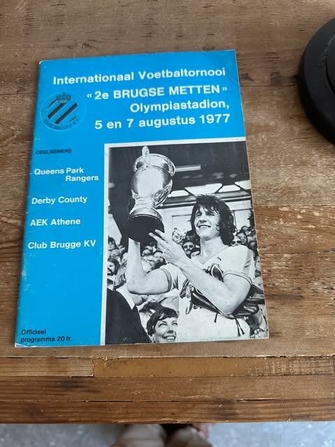 Club Brugge 2e Brugse metten 1977 Queens park rangers, Enlèvement ou Envoi, Comme neuf, Livre ou Revue, Club Brugge