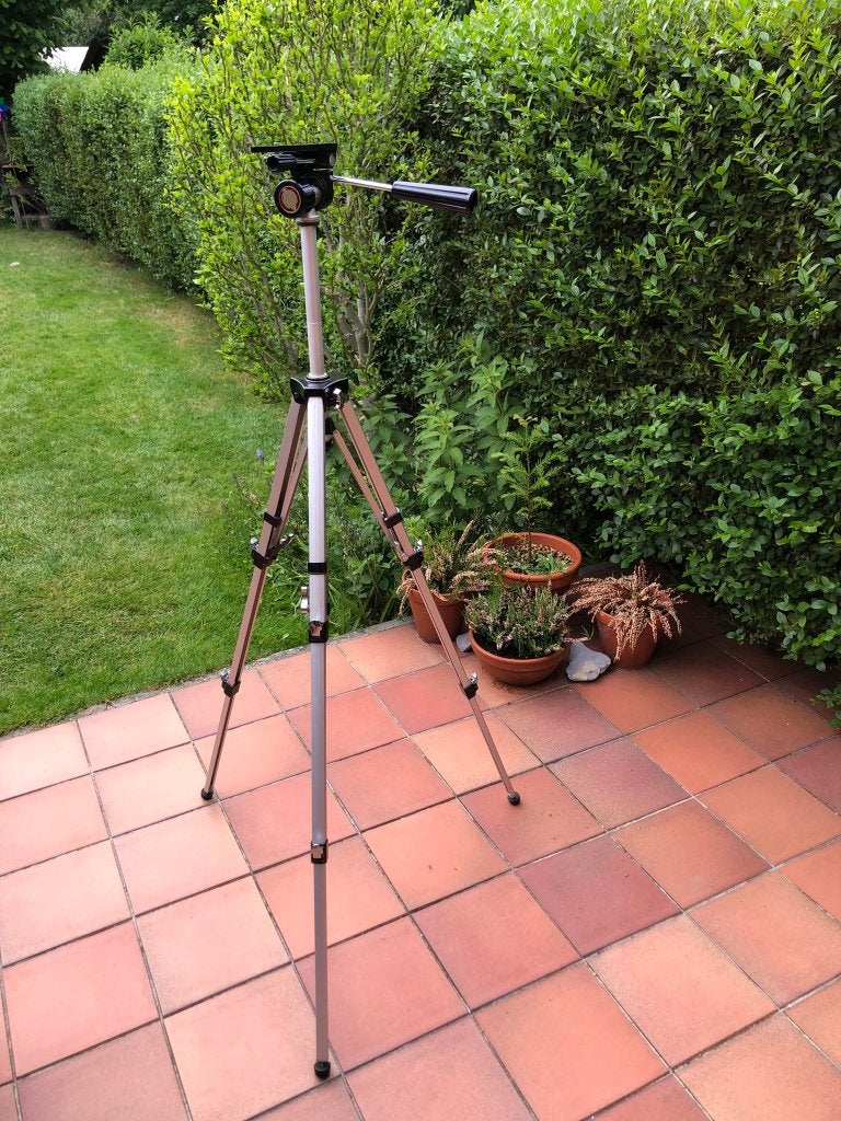 Vintage fotostand — stevig, stabiel en niet verkrijgbaar!, Ophalen, Met balhoofd, Eenpoot, 150 tot 175 cm