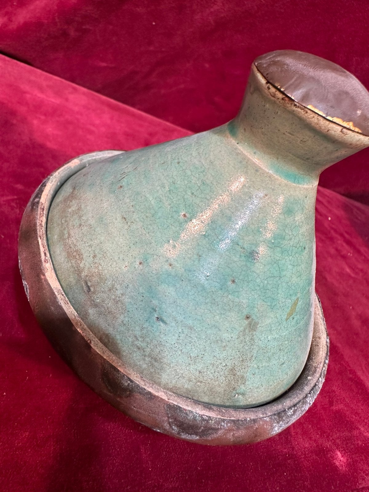 Antieke Marokkaanse Tajine - Decoratief Aardewerk, Ophalen of Verzenden