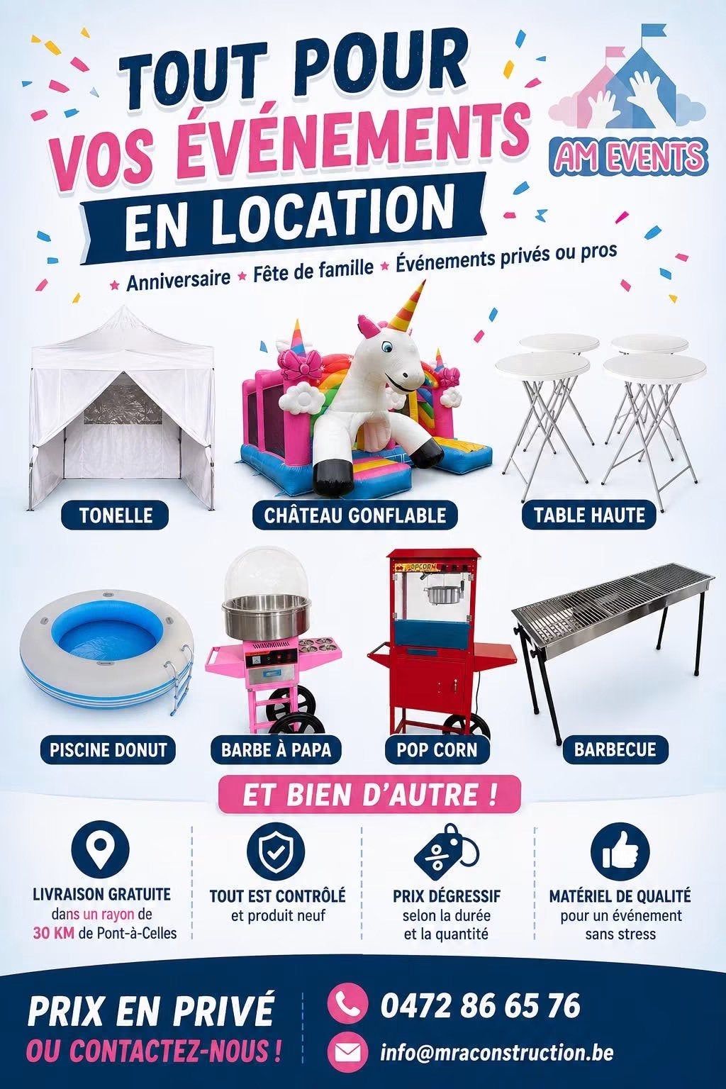 Location chateau gonflables et accesoires de fetes, Enlèvement, Comme neuf