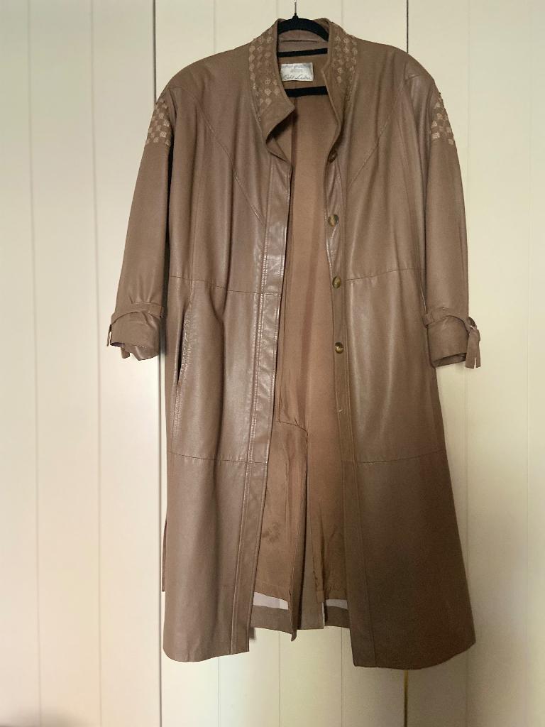 Vintage leder jas, Kleding | Dames, Verzenden, Zo goed als nieuw, Maat 42/44 (L), Overige kleuren
