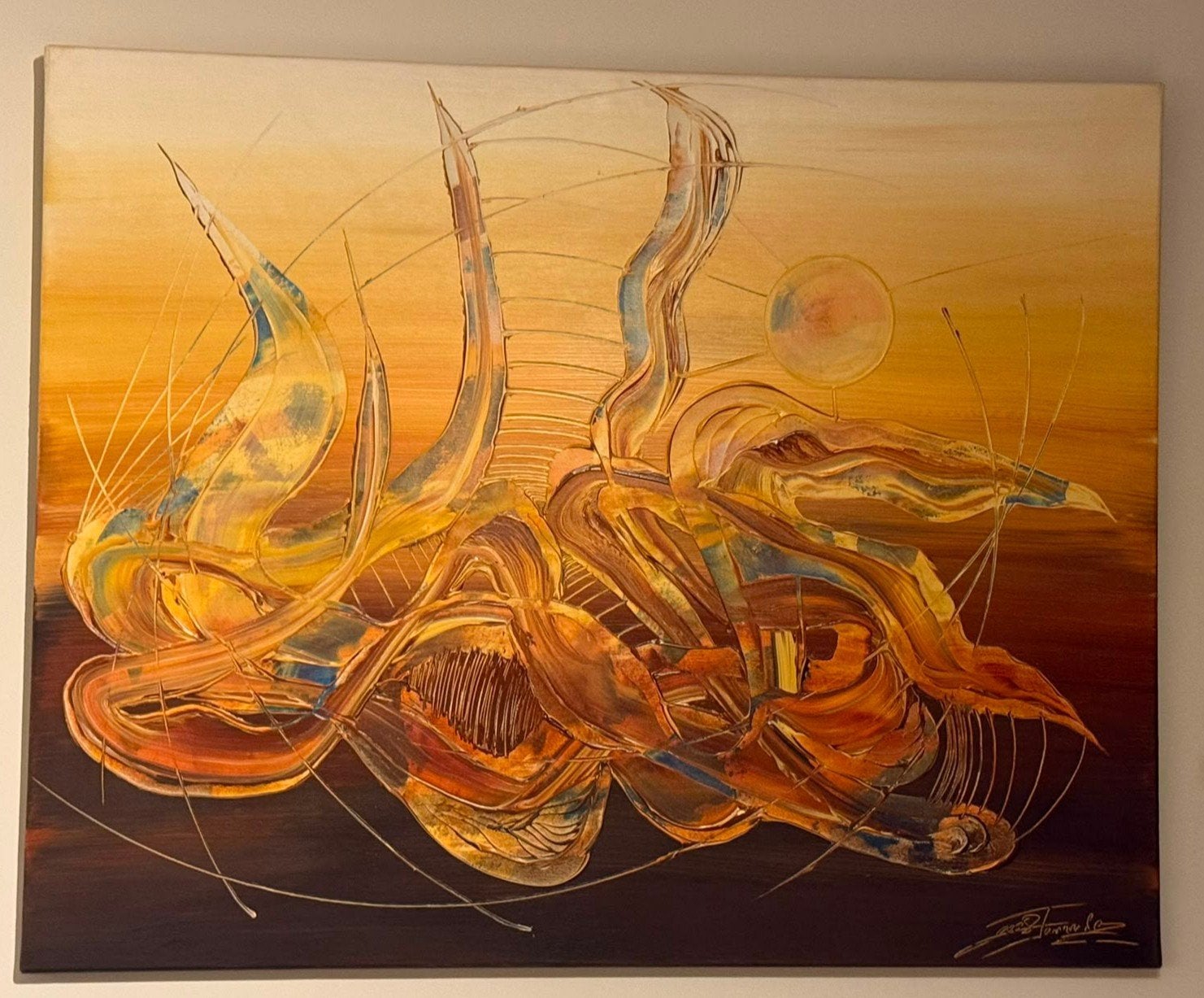 Origineel groot schilderij Julio Fernandez / Andreas Garbe –, Antiek en Kunst, Kunst | Schilderijen | Abstract, Ophalen
