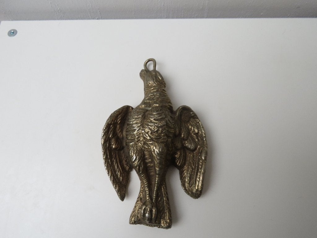 Statue vintage en métal massif doré, aigle, Enlèvement ou Envoi