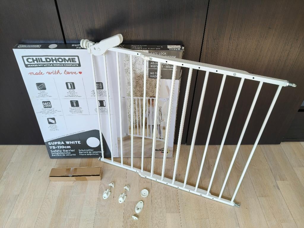 Childhome Supra aanpasbaar Deur/Traphek - 75-110 Cm, Ophalen, 100 tot 115 cm, Zo goed als nieuw, Metaal of IJzer