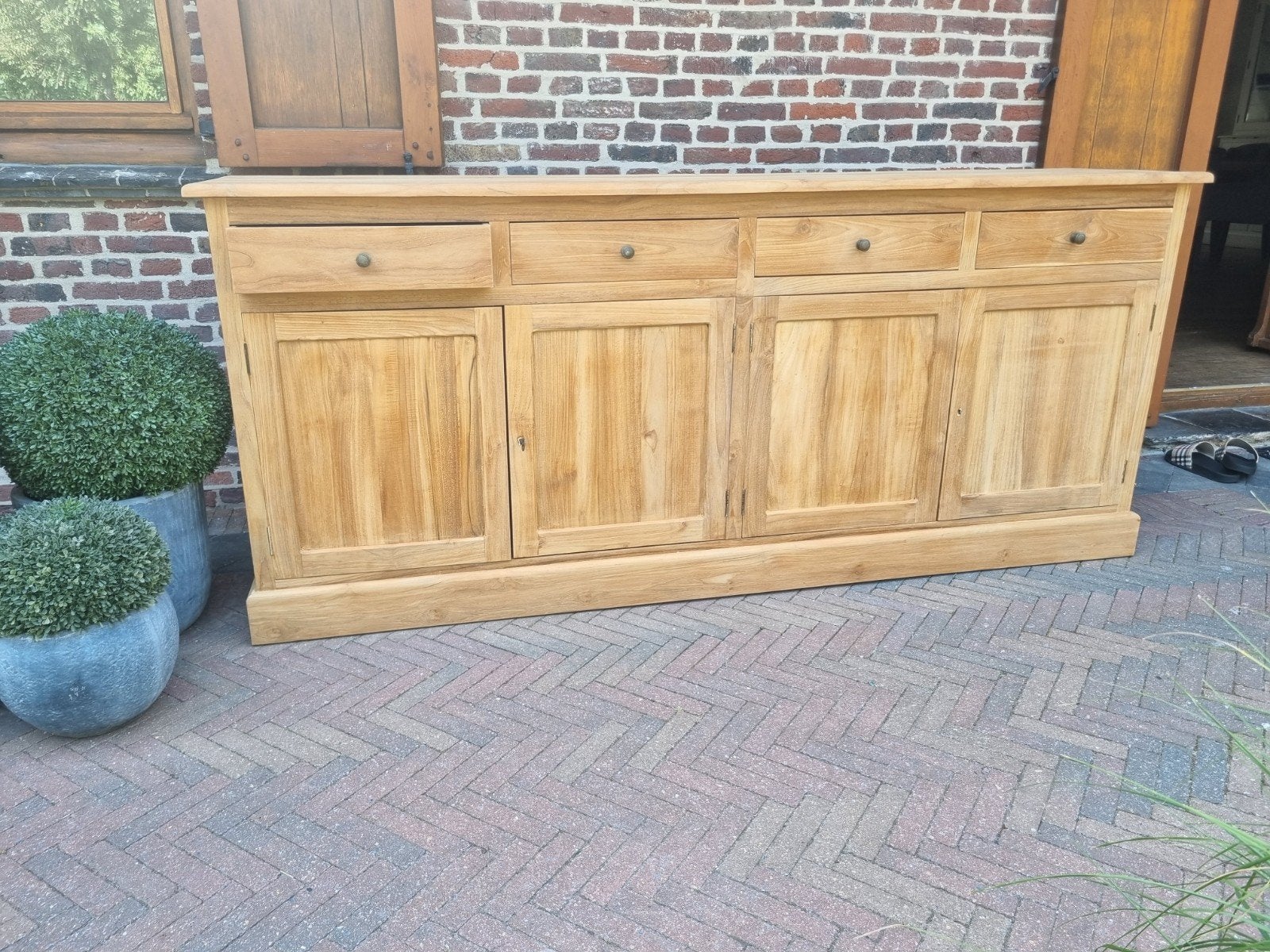 Teak dressoir art.155/26.2, Ophalen, ., Teakhout, 200 cm of meer