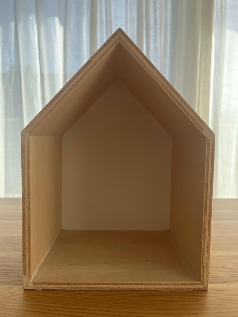 Boîte en bois en forme de maison, étagère murale,, Maison & Meubles, Accessoires pour la Maison | Étagères, Enlèvement, Utilisé