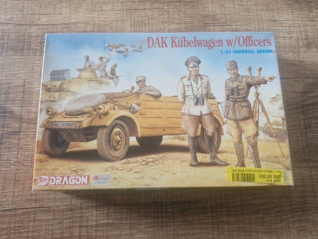 Dragon 1/35 DAK Kübelwagen w/Officers, Overige merken, Auto, 1:32 tot 1:50, Nieuw