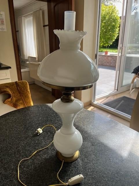 TAFELLAMP, Ophalen, Zo goed als nieuw, Glas, 50 tot 75 cm