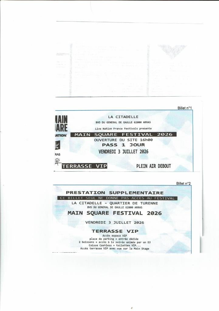 2 viptickets MainSquare Paul Kalkbrenner Katy Perry 3 juli, Twee personen