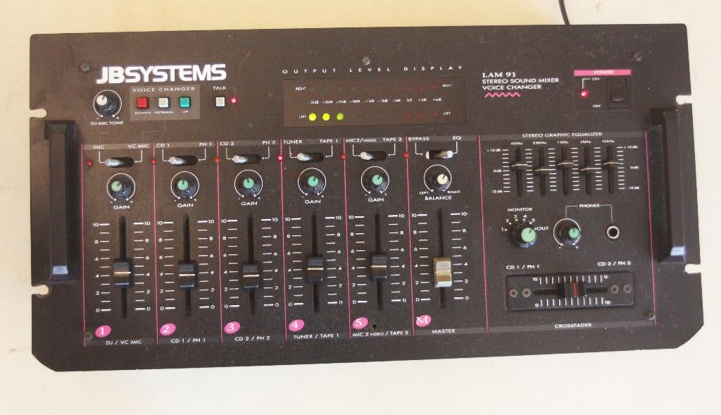 JB Systems LAM 91 Mengpaneel / 5 Channel Stereo Sound Mixer, Musique & Instruments, Enlèvement ou Envoi, Utilisé, 5 à 10 canaux
