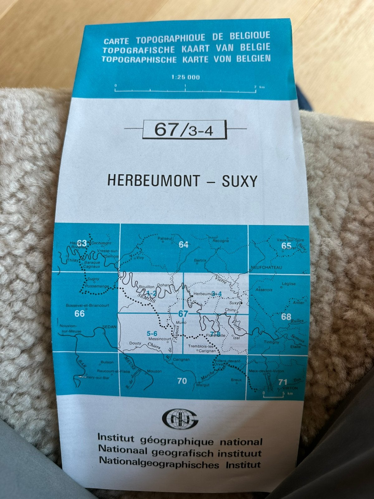 Topografische kaart Herbeumont - Suxy 67 / 3-4, Enlèvement, Comme neuf