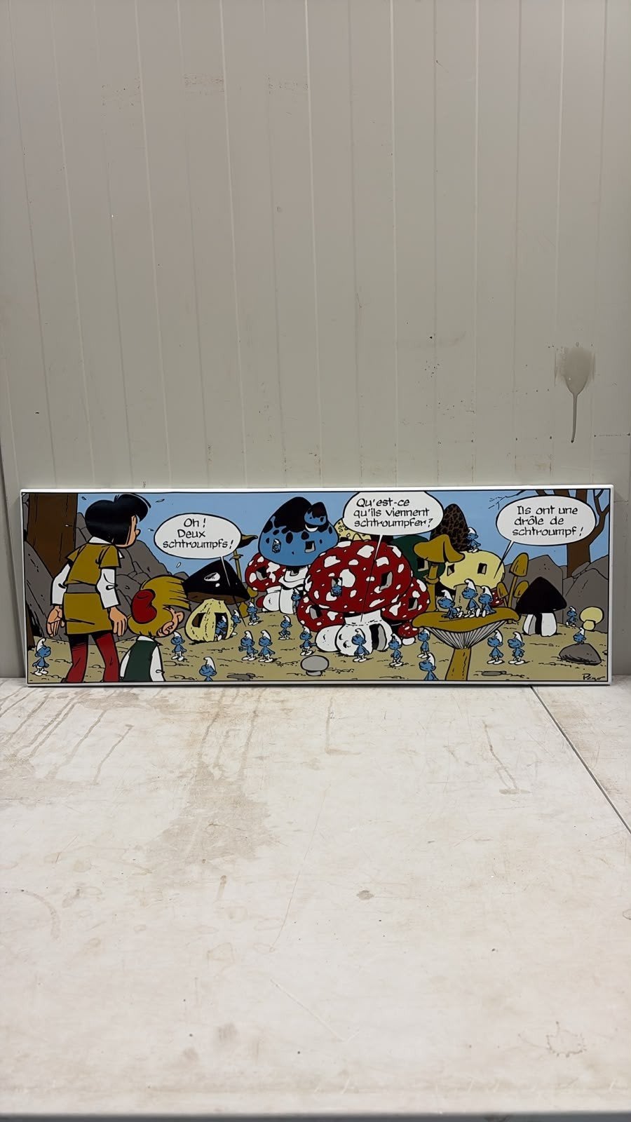 Peyo, Les Schtroumpfs, assiette émaillée de dessin animé col, Enlèvement ou Envoi, Schtroumpfs, Utilisé, Autres types